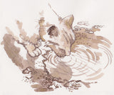 Cat Drinking from a Puddle - from the 'Old Codger's Cookbook'