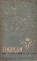 DSB Togplan (Timetables) 27th Sept 1964 til 29 Mai 1965