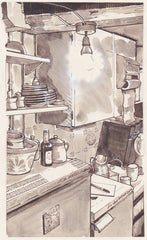 Kitchen Wall with light for the 'Old Codger's Cookbook